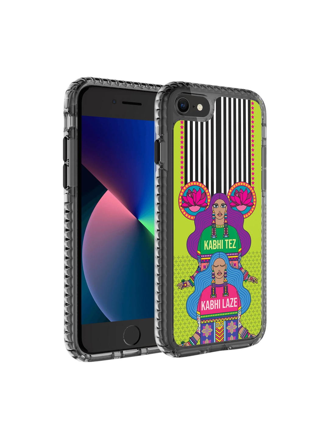 

DailyObjects Black & Green Tezy Lazy Printed iPhone 8 Back Case