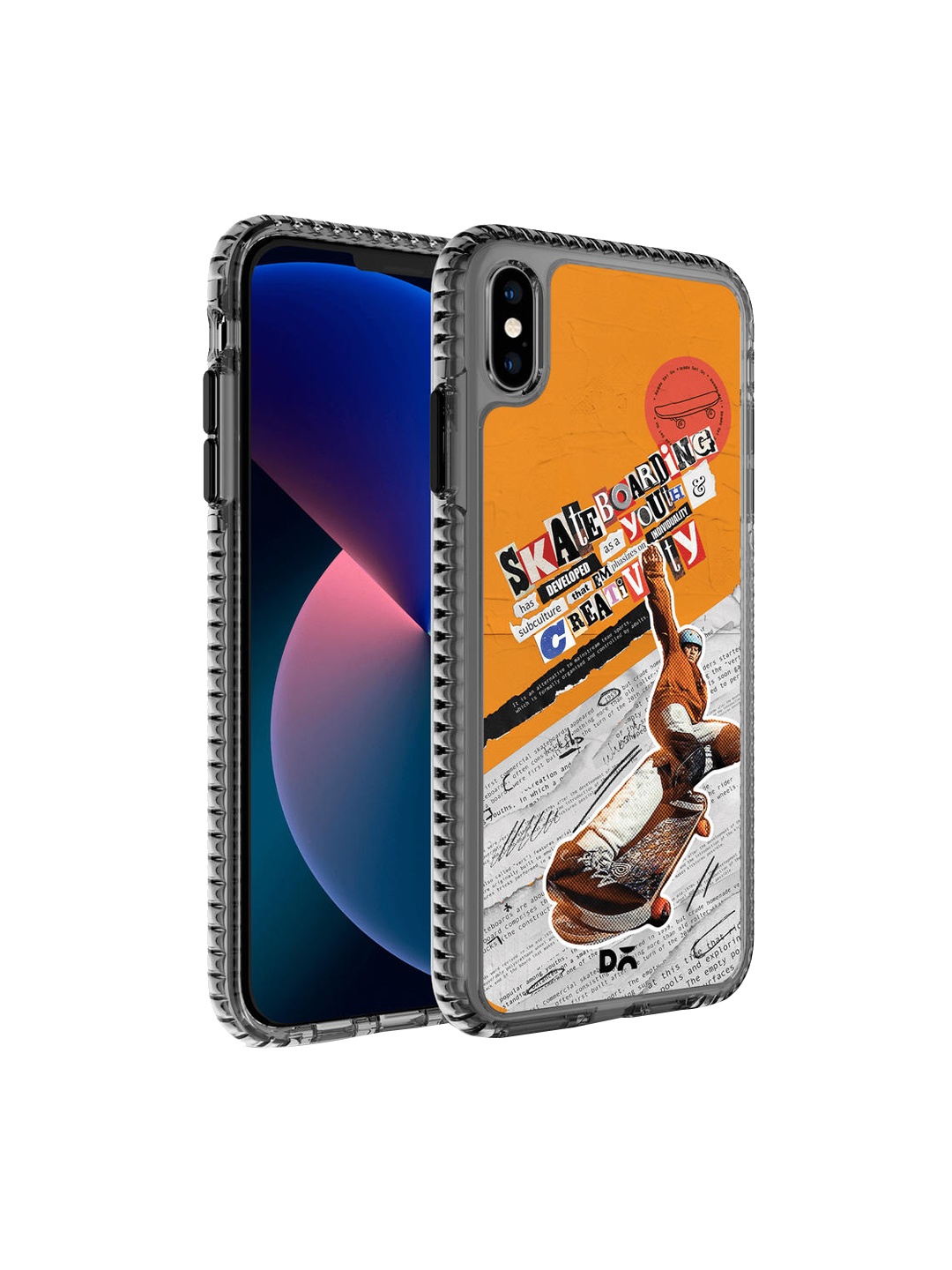 

DailyObjects Orange-Coloured & White Printed Skater Subculture iPhone X Back Case