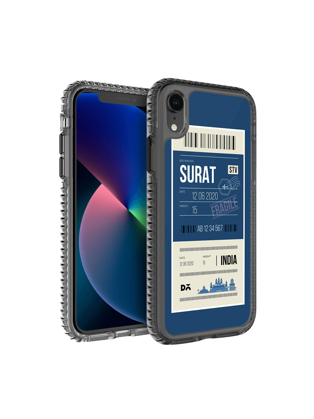 

DailyObjects Blue & White Surat City Tag iPhone XR Back Case
