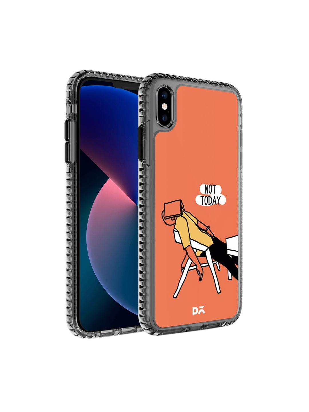 

DailyObjects Orange & White Printed Woke Broke Couple Stride 2.0 iPhone X Phone Back Case