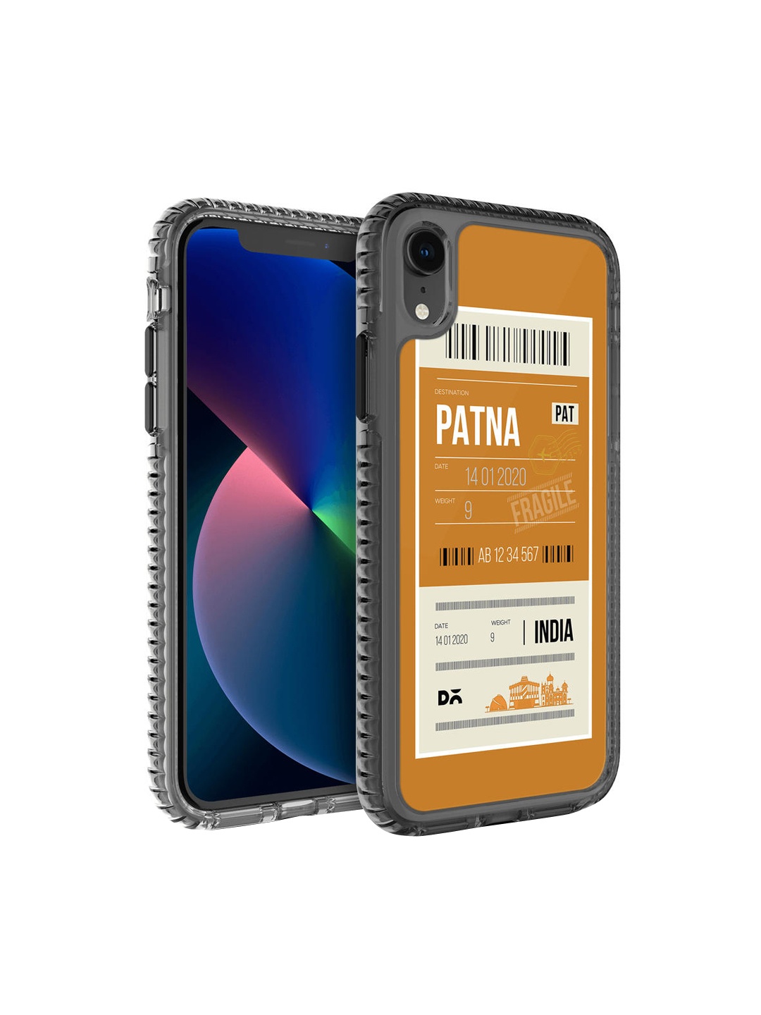 

DailyObjects Brown & White Printed Patna City Tag iPhone XR Phone Case