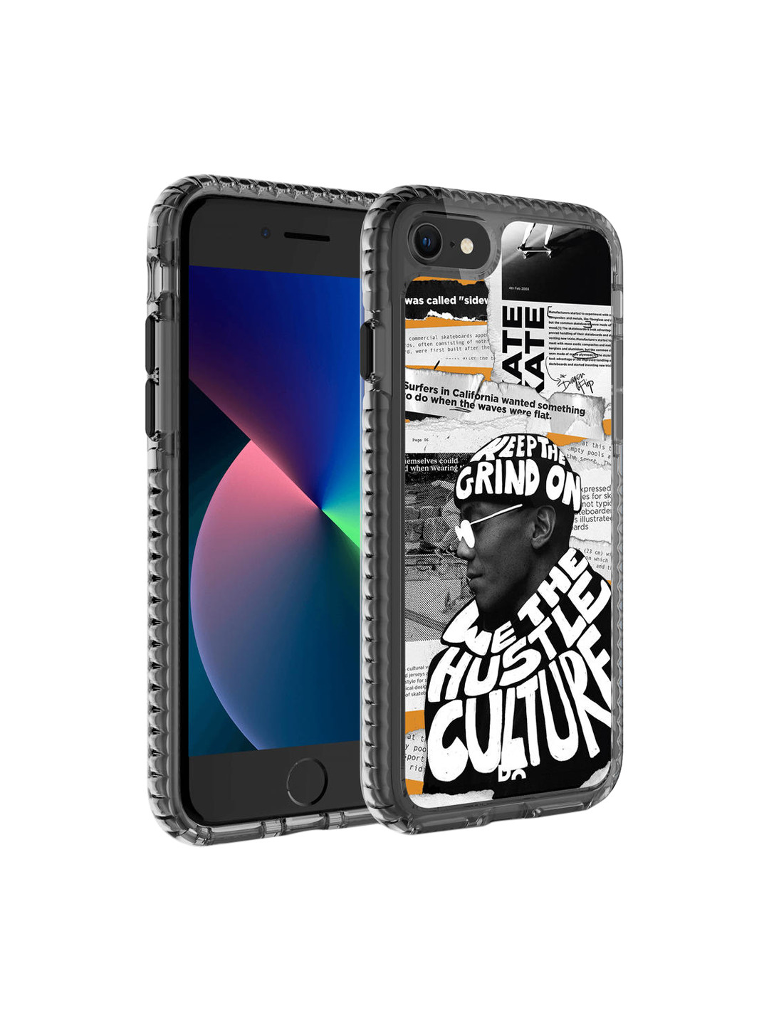 

DailyObjects Black-Coloured & White Printed We The Hustle Cultre iPhone 8 Back Case