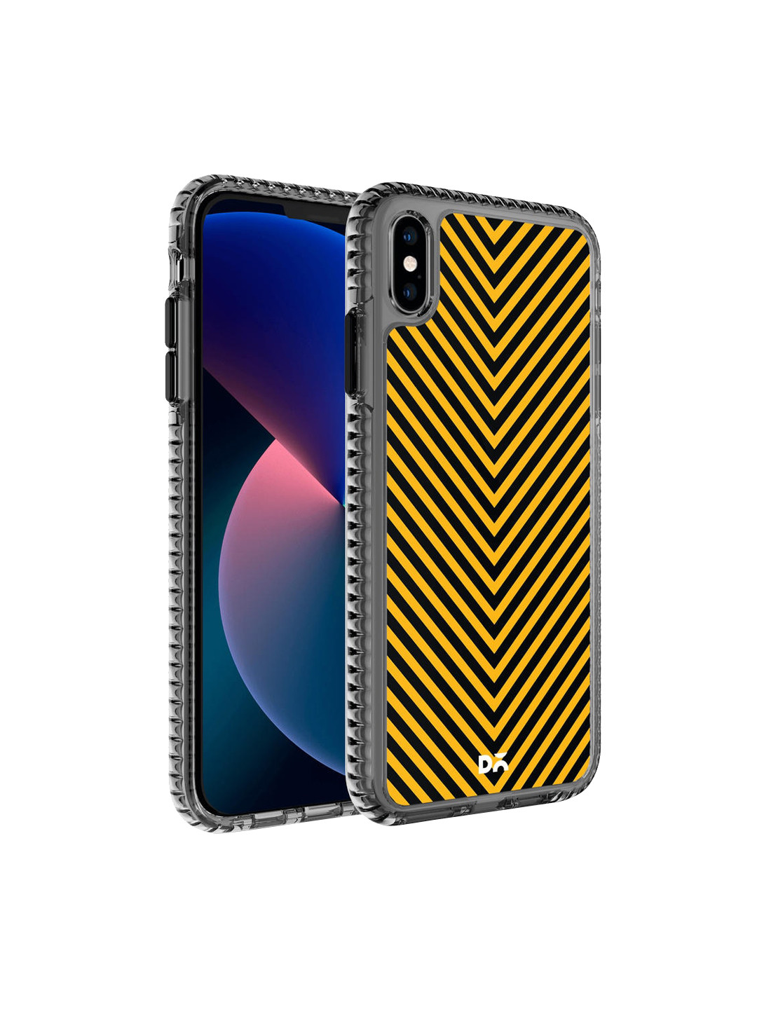 

DailyObjects Yellow & Black V Ochre iPhone X Back Case
