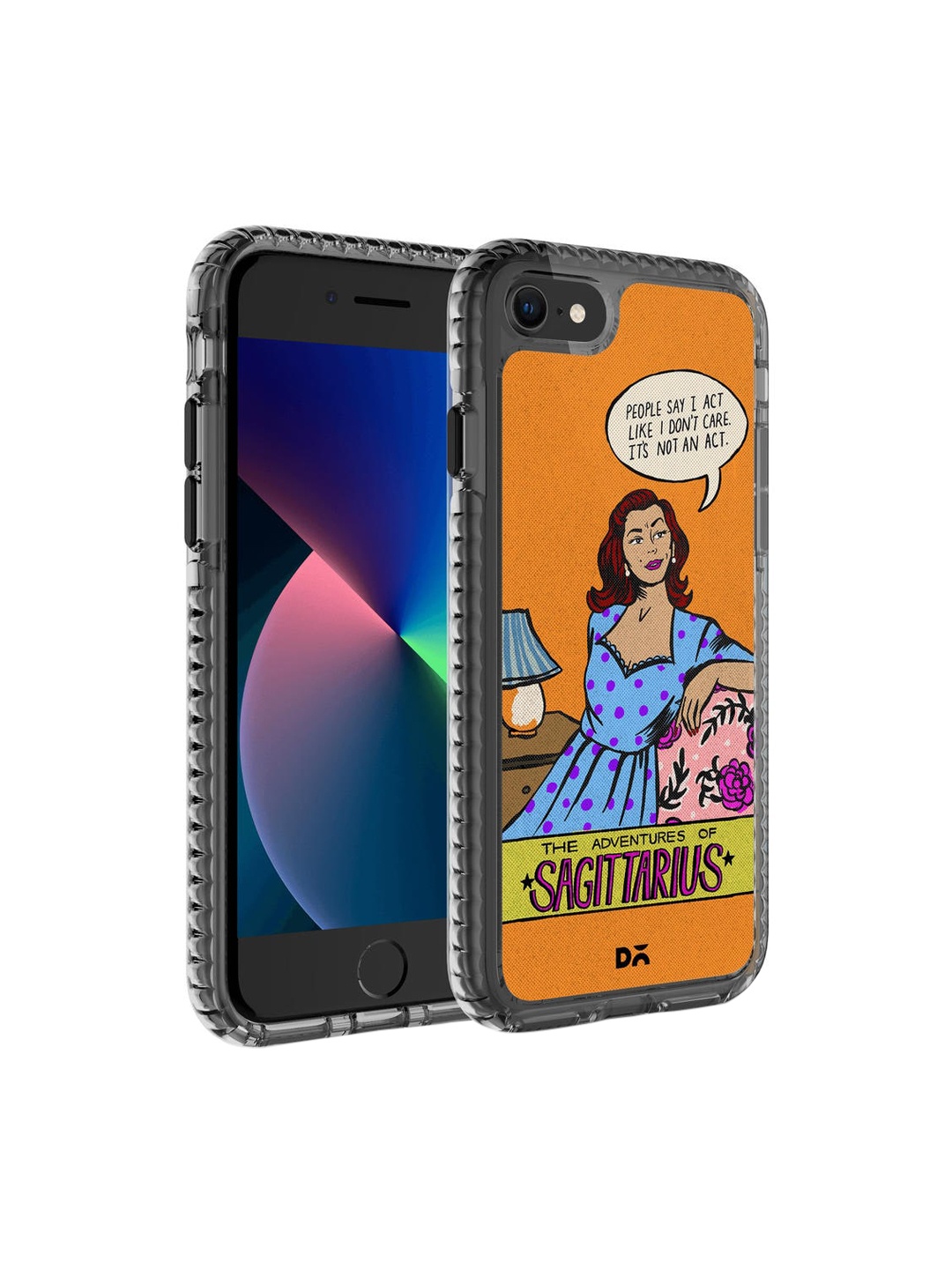 

DailyObjects Orange & Blue Printed iPhone SE Back Case