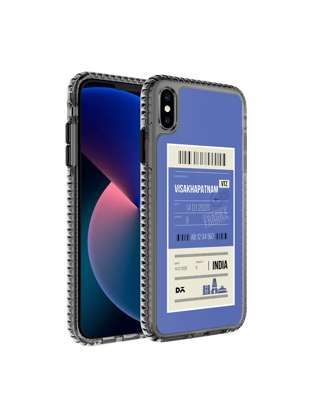 

DailyObjects Black & Blue Visakhapatnam City Tag Stride 2.0 iPhone XS Max Back Case