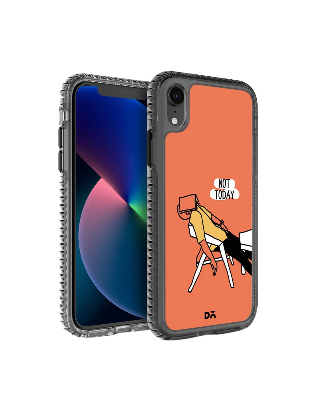 

DailyObjects Orange & Black Not Today iPhone XR Back Case