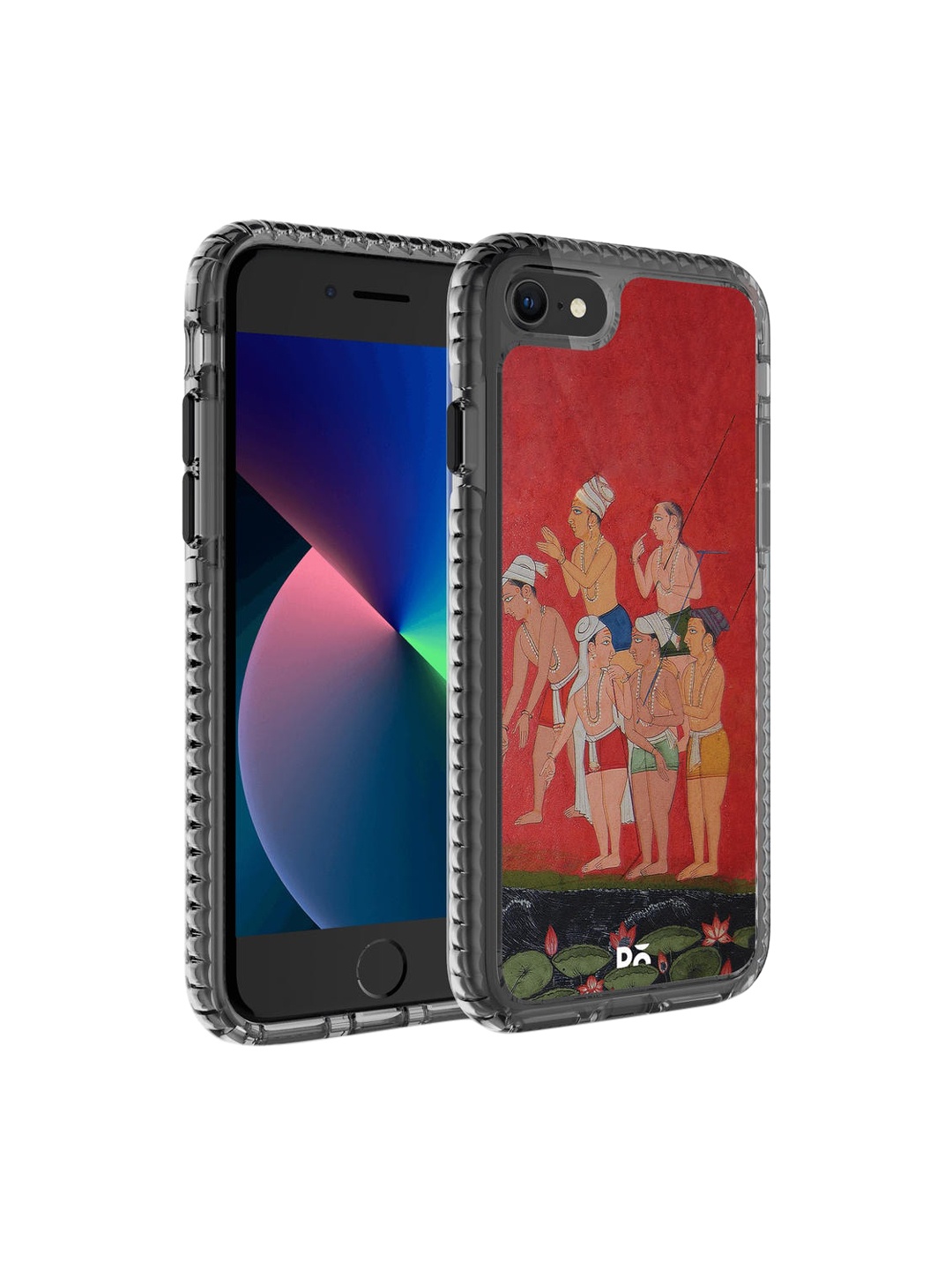 

DailyObjects Red & Beige Printed iPhone 8 Back Case