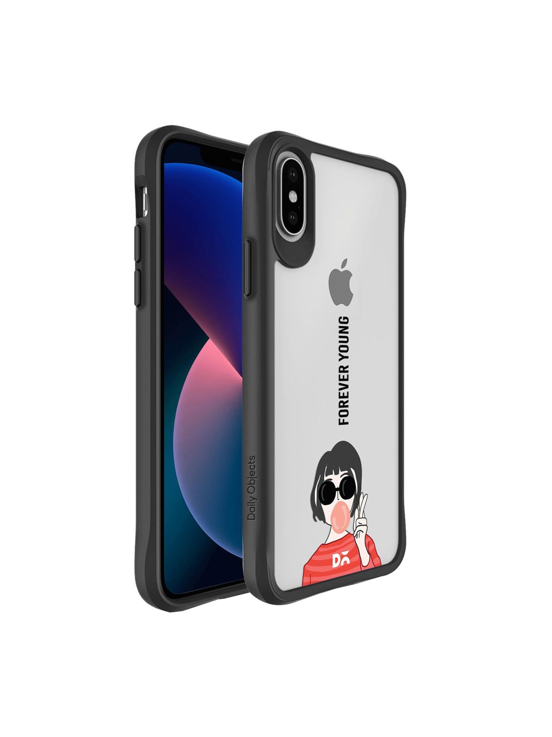 

DailyObjects Black & White Young At Heart Printed iPhone X Back Case Mobile Accessories