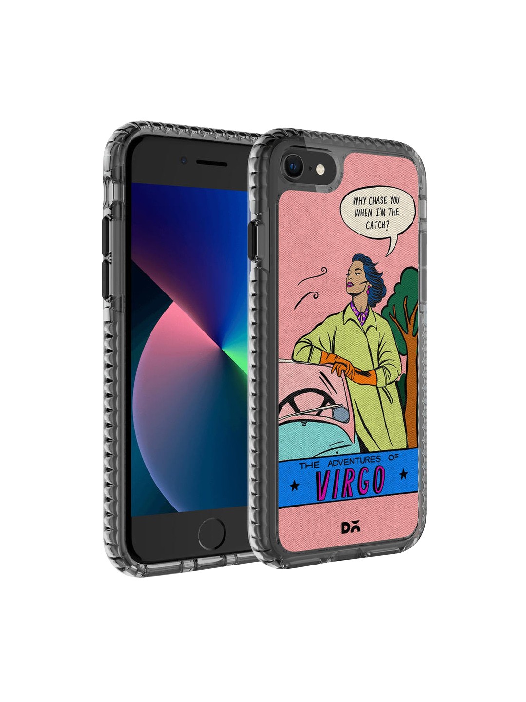 

DailyObjects Black & Peach-Colored Virgo Stride 2.0 iPhone SE 2020 Back Case