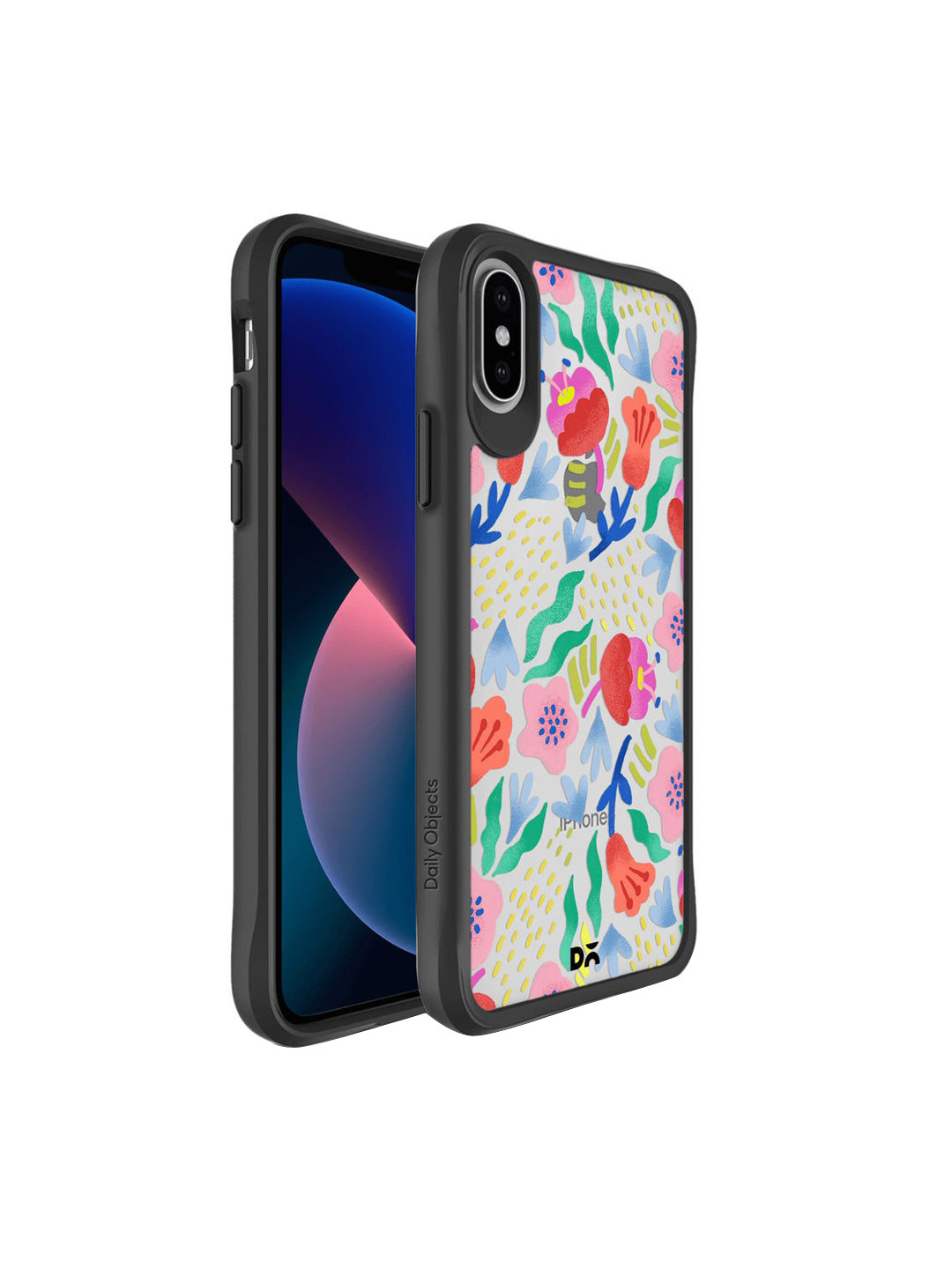 

DailyObjects Black & White Pastel Tulips Black Hybrid iPhone X Back Case