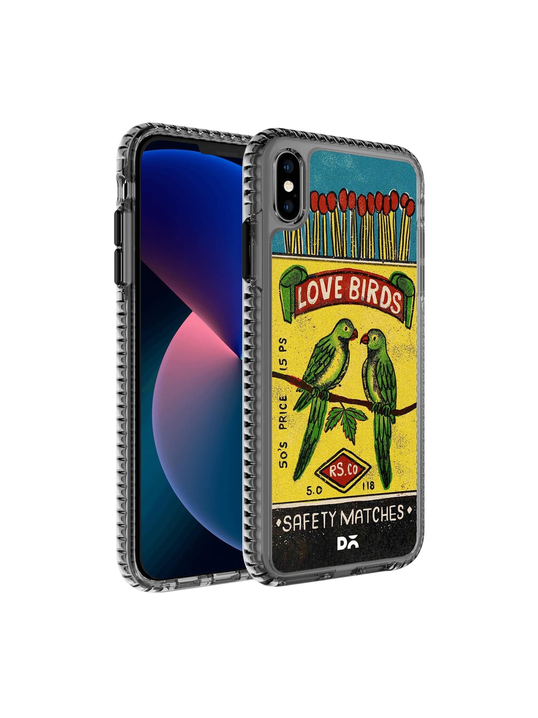 

DailyObjects Yellow Love Birds Matchbox Printed iPhone XS Back Case, Multi