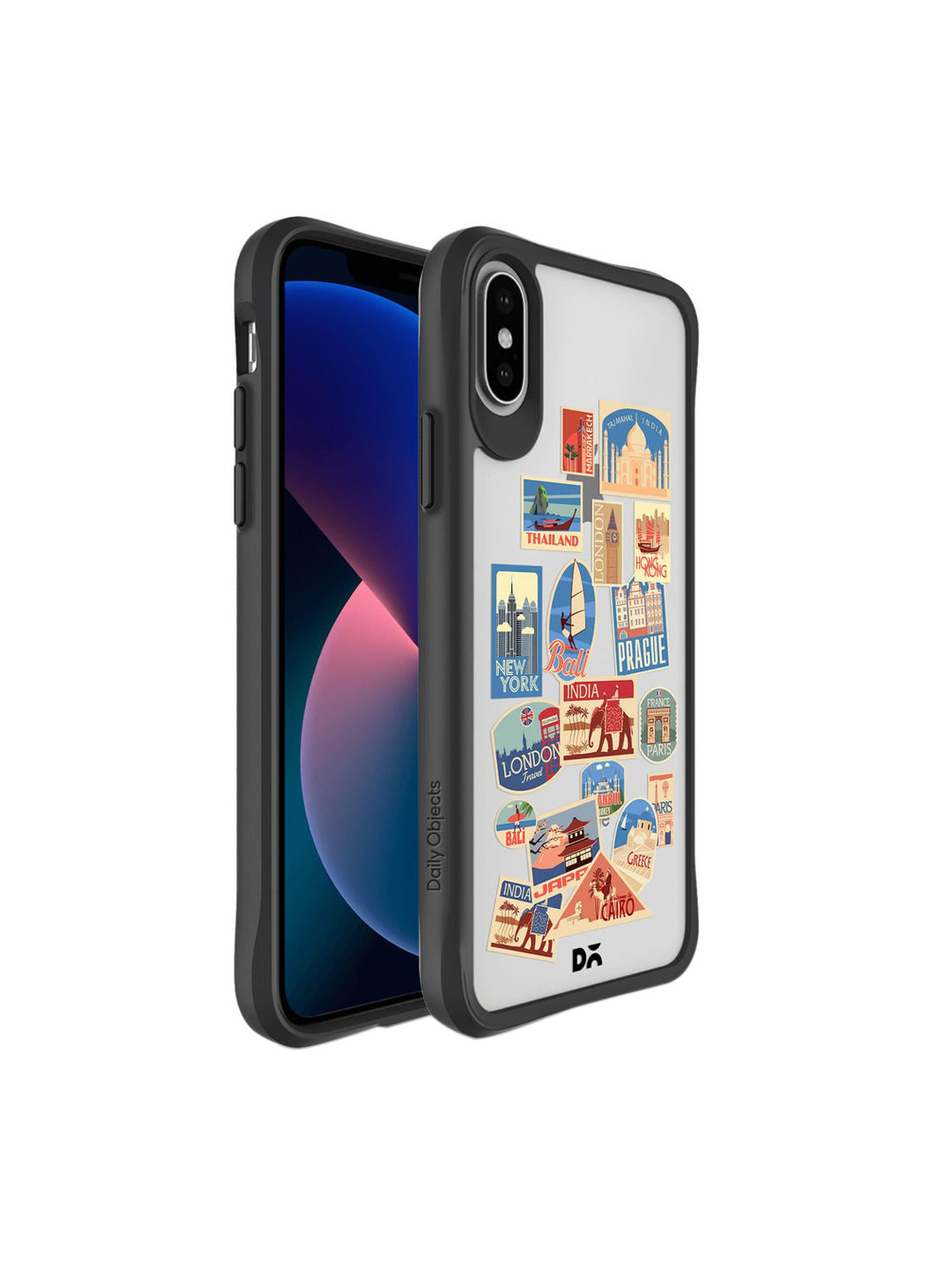 

DailyObjects Black & White Travel Bucket Black Hybrid iPhone XS Back Case