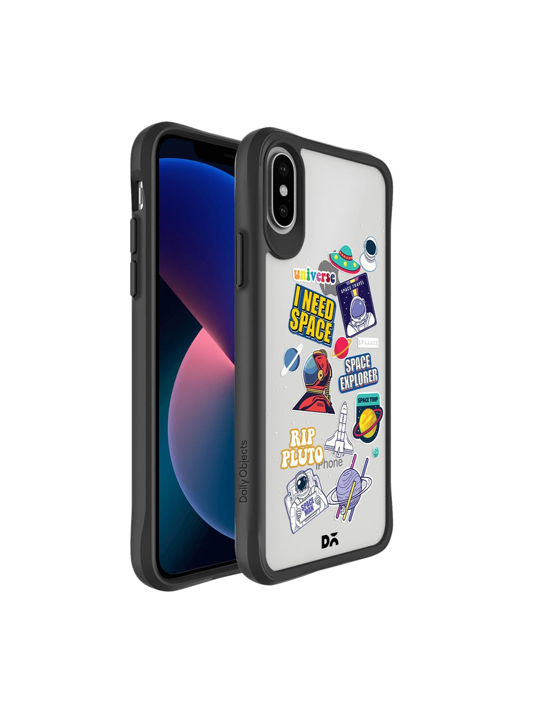 

DailyObjects Black Space Cadet Hybrid Clear iPhone XS Back Case, Transparent