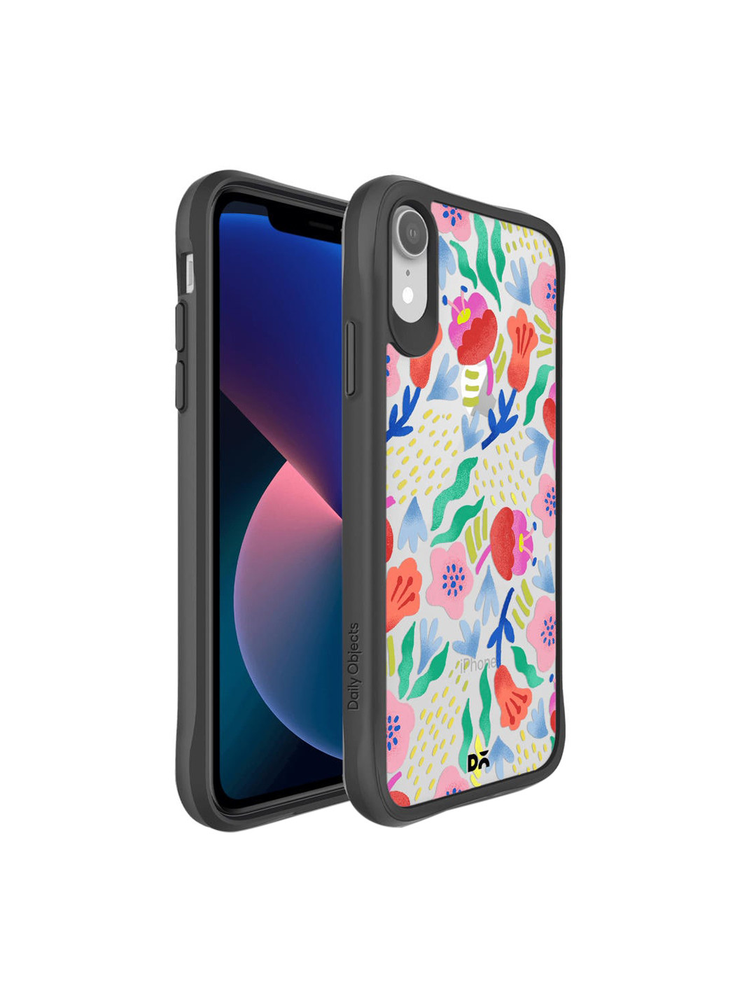 

DailyObjects Red & Blue Printed Clear iPhone XR Back Case