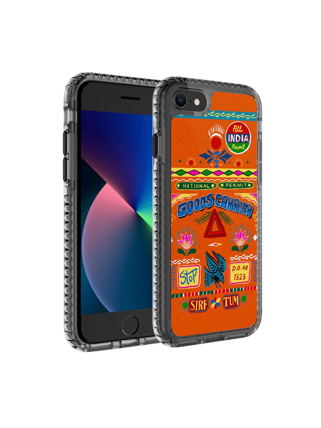 

DailyObjects Orange & Blue Printed Sirf Tum Truckback Stride 2.0 iPhone 8 Phone Back Case