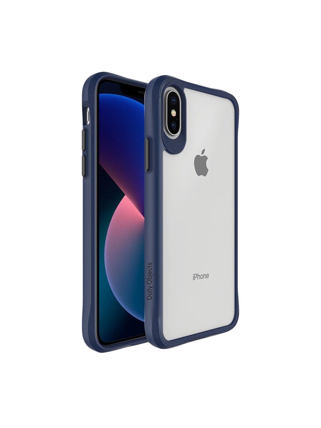 

DailyObjects Grey & Navy Blue Printed iPhone X Back Case