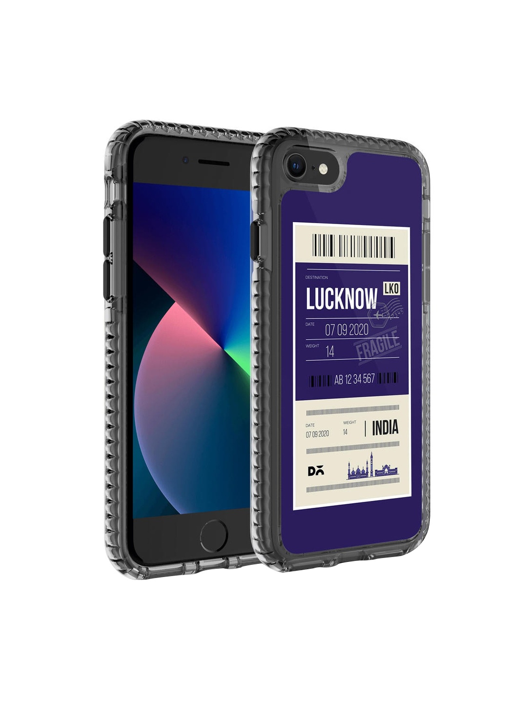 

DailyObjects Black & Blue Lucknow City Tag Stride iPhone SE 2020 Back Case