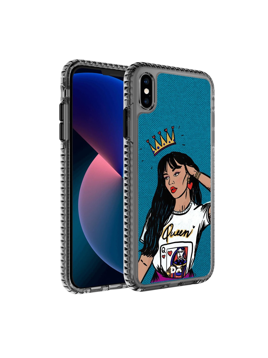 

DailyObjects Blue & White Queen iPhone XS Max Back Case