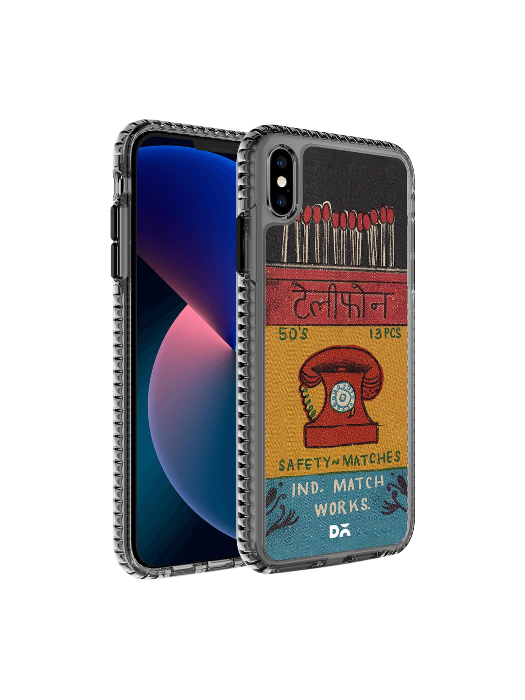 

DailyObjects Blue & Yellow Printed Telephone Matchbox Stride 2.0 iPhone X Phone Back Case