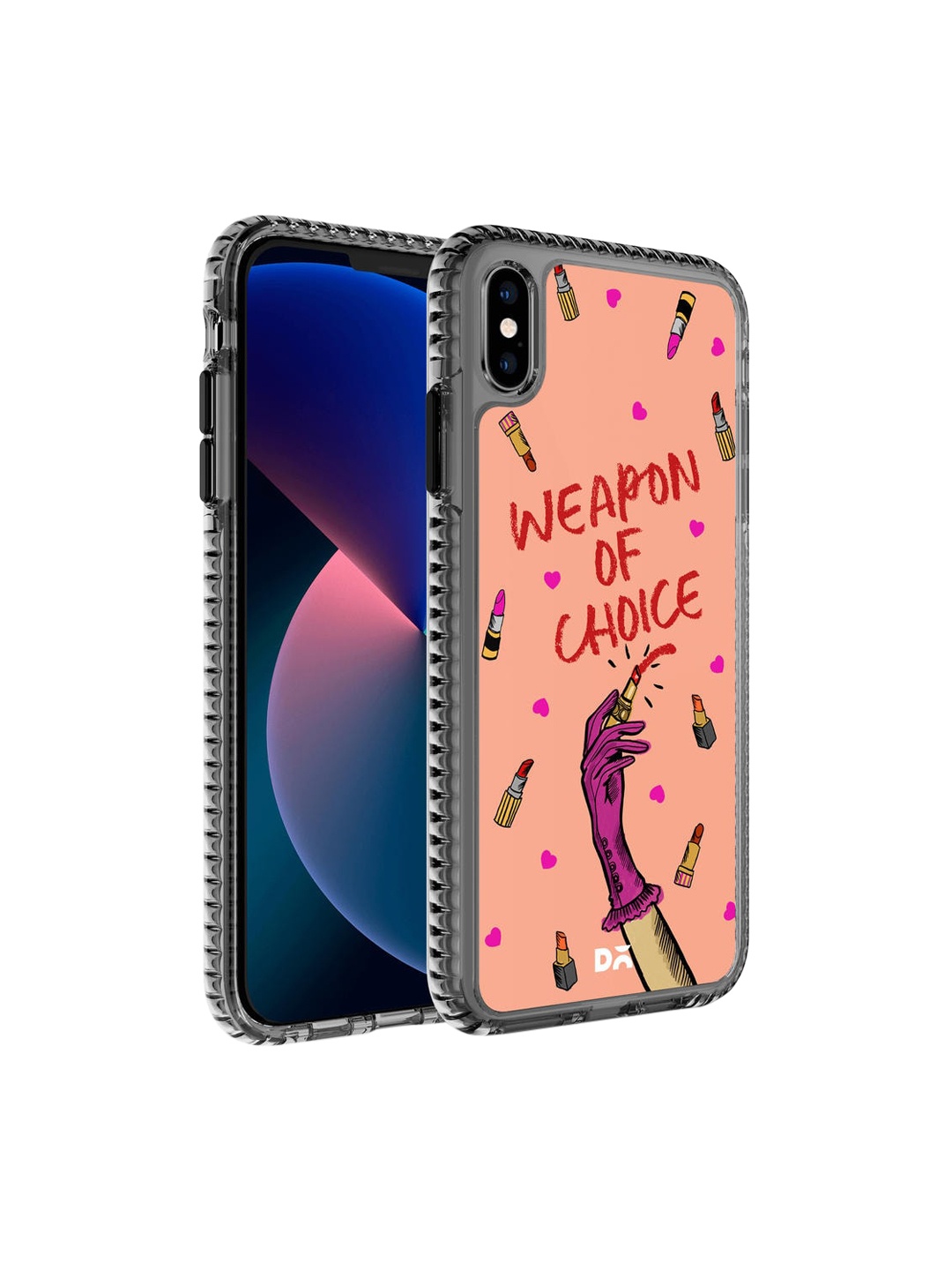 

DailyObjects Peach-Coloured & Red Printed Weapon of Choice Stride 2.0 iPhone XS Max Phone Back Case
