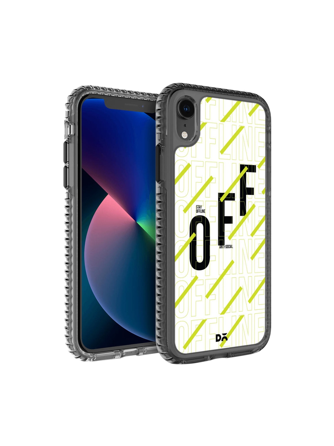 

DailyObjects White-Coloured & Green Printed Stay Offline iPhone XR Back Case