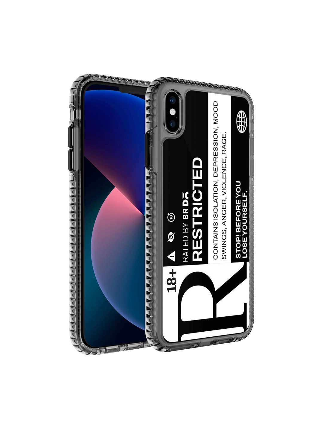 

DailyObjects Black & White Restricted Stride 2.0 iPhone X Back Case