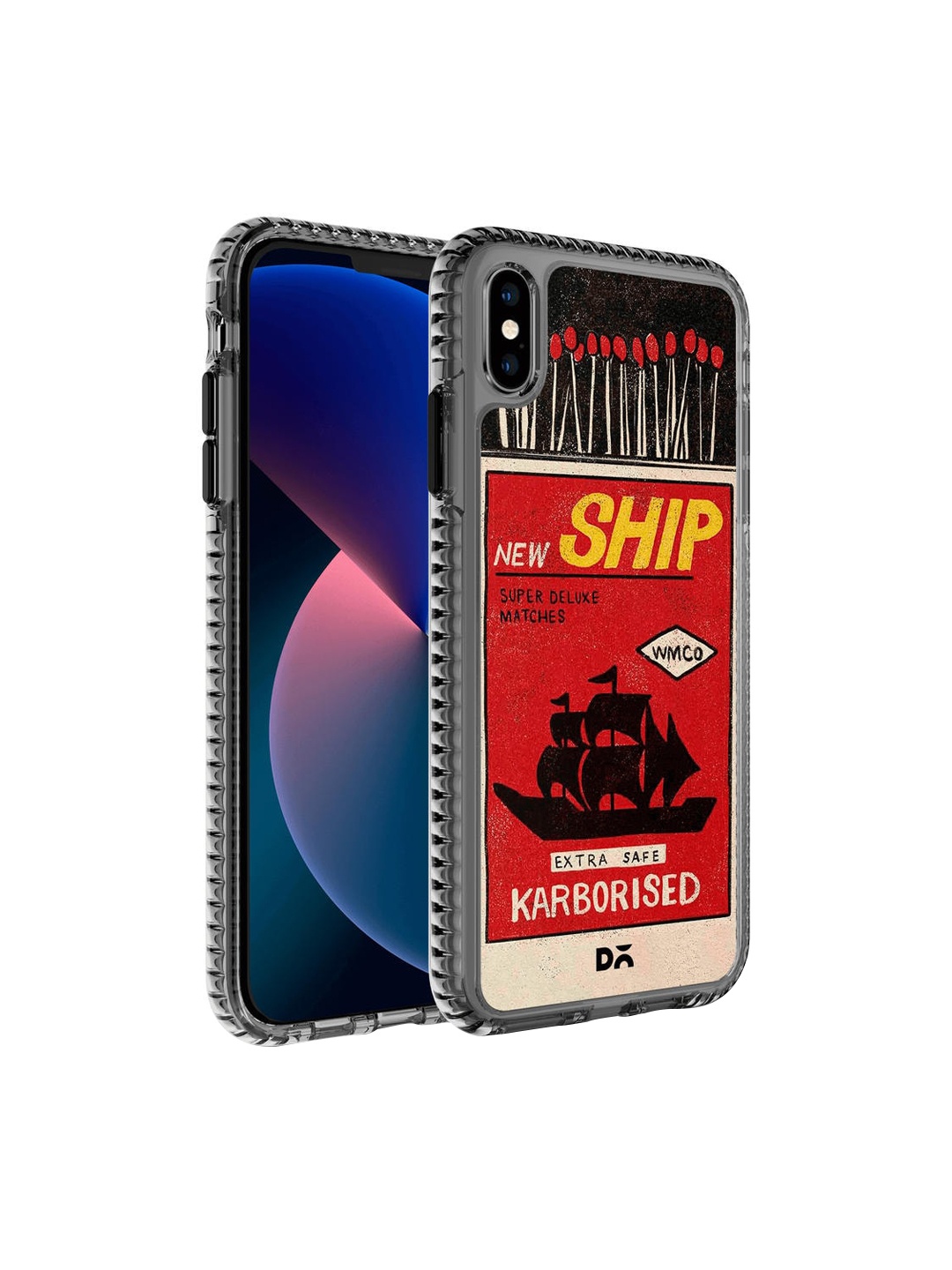 

DailyObjects Red & Black New Ship Matchbox Stride 2.0 iPhone X Case Cover
