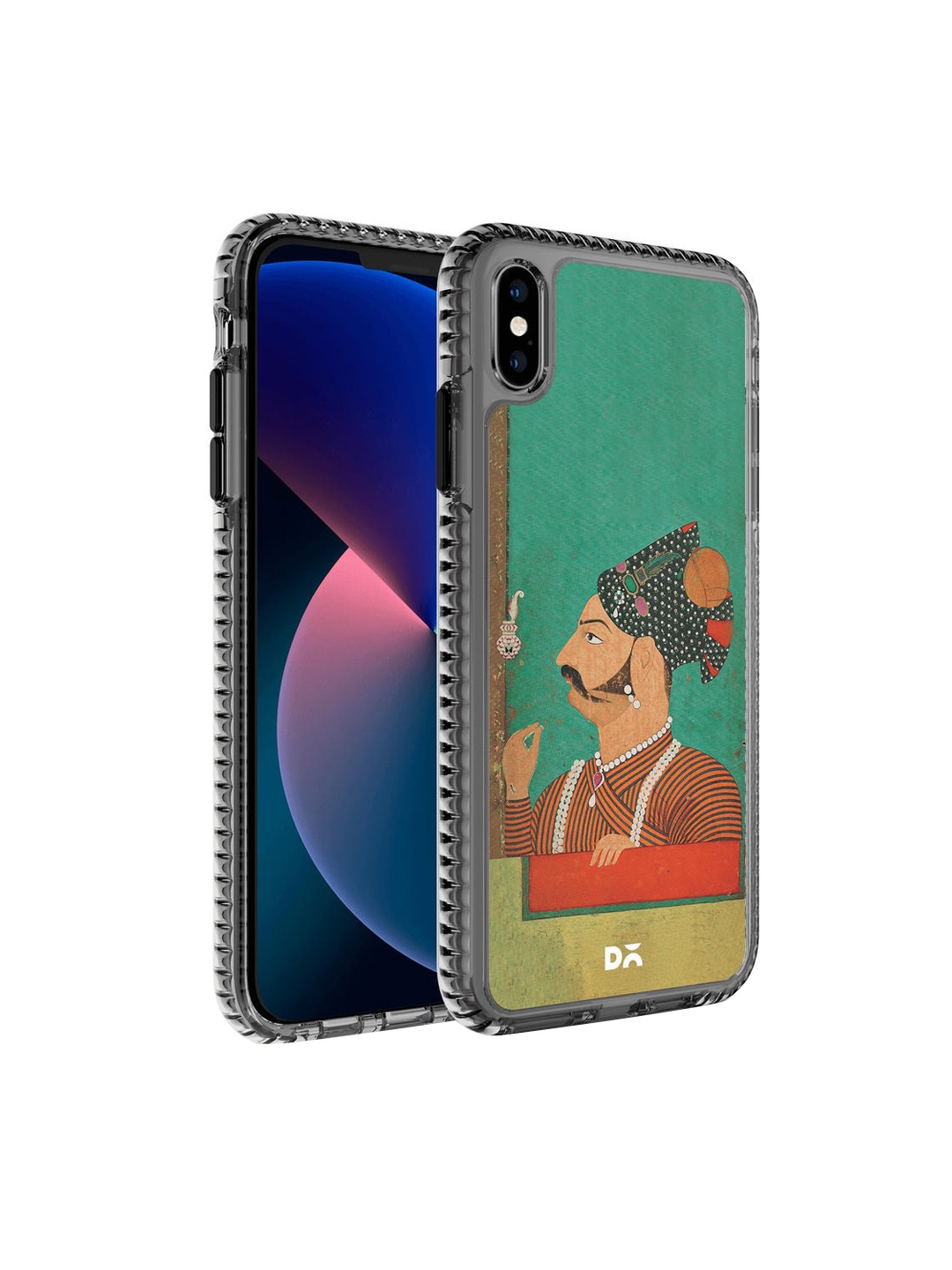 

DailyObjects Green & Orange Printed Rajput Facial Hair Stride 2.0 iPhone X Phone Case