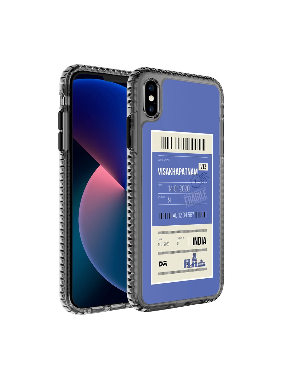 

DailyObjects Black & Blue Visakhapatnam City Printed iPhone X Back Case