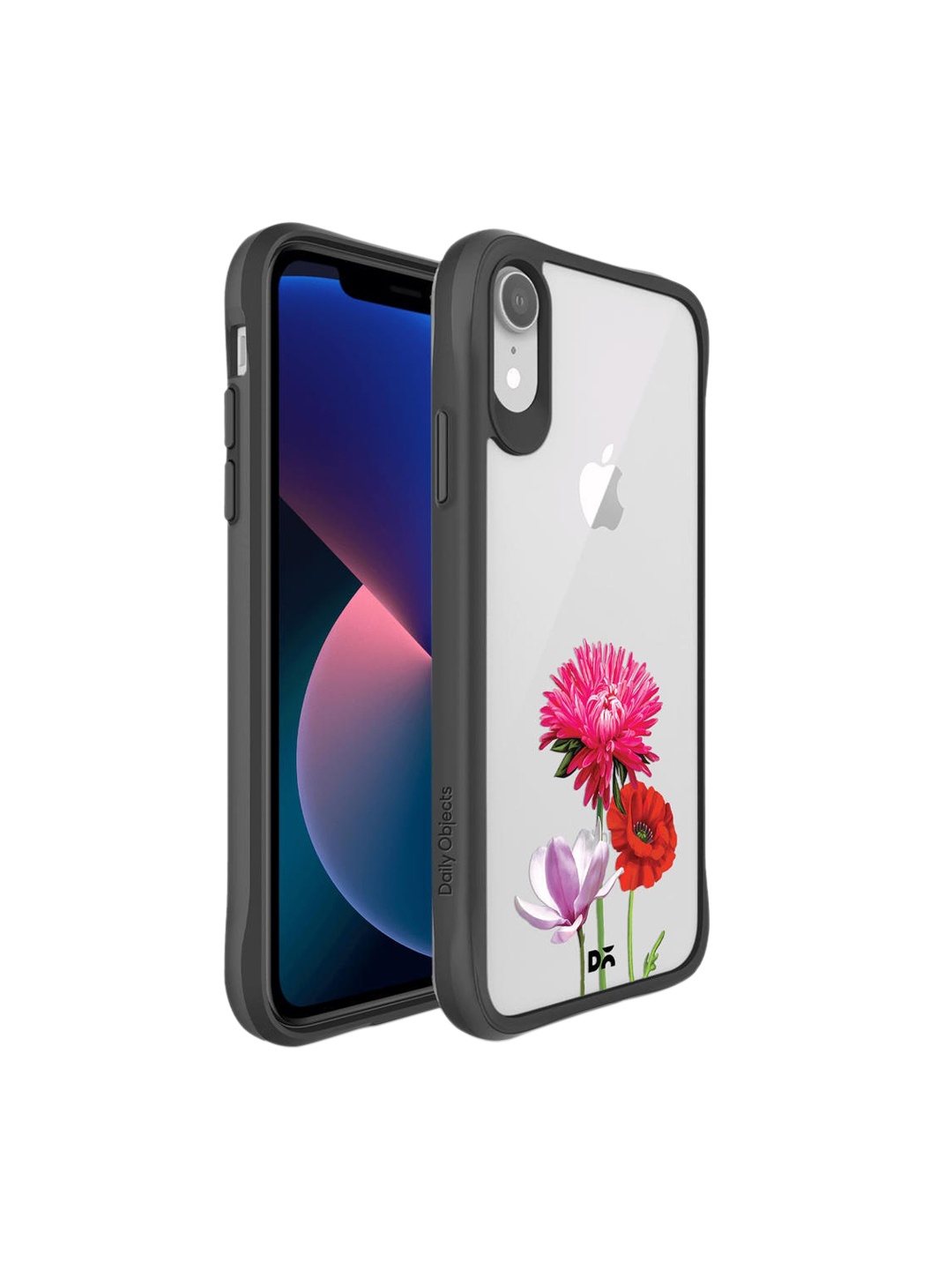

DailyObjects Black & White Flowers Hybrid iPhone XR Back Case