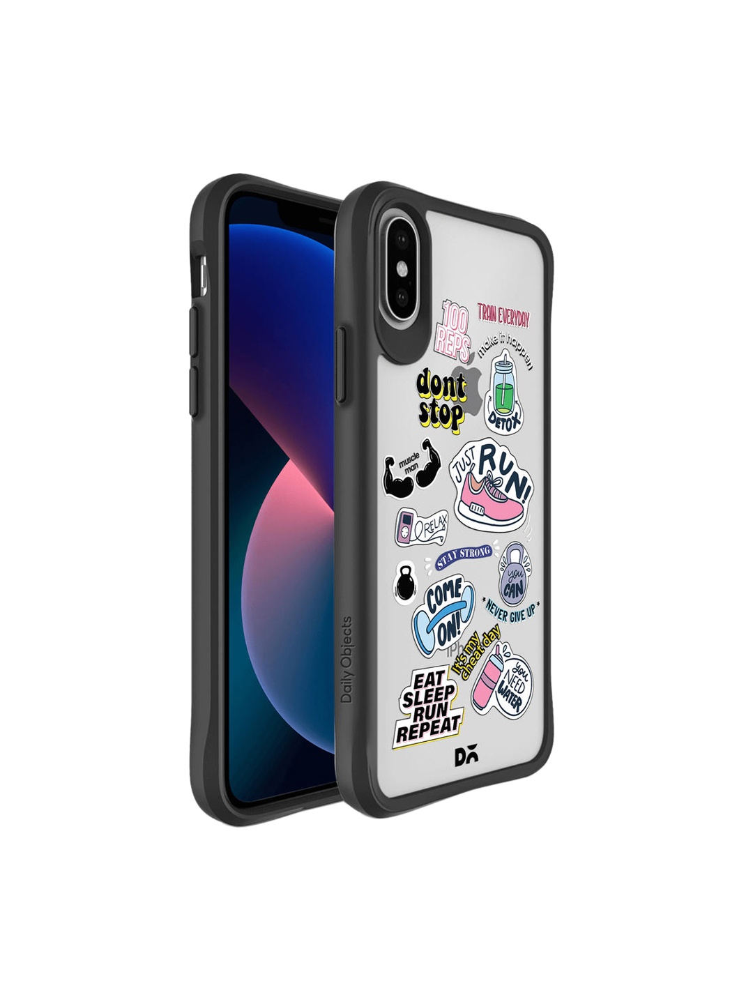 

DailyObjects Black Fitspiration Printed iPhone XS Back Case