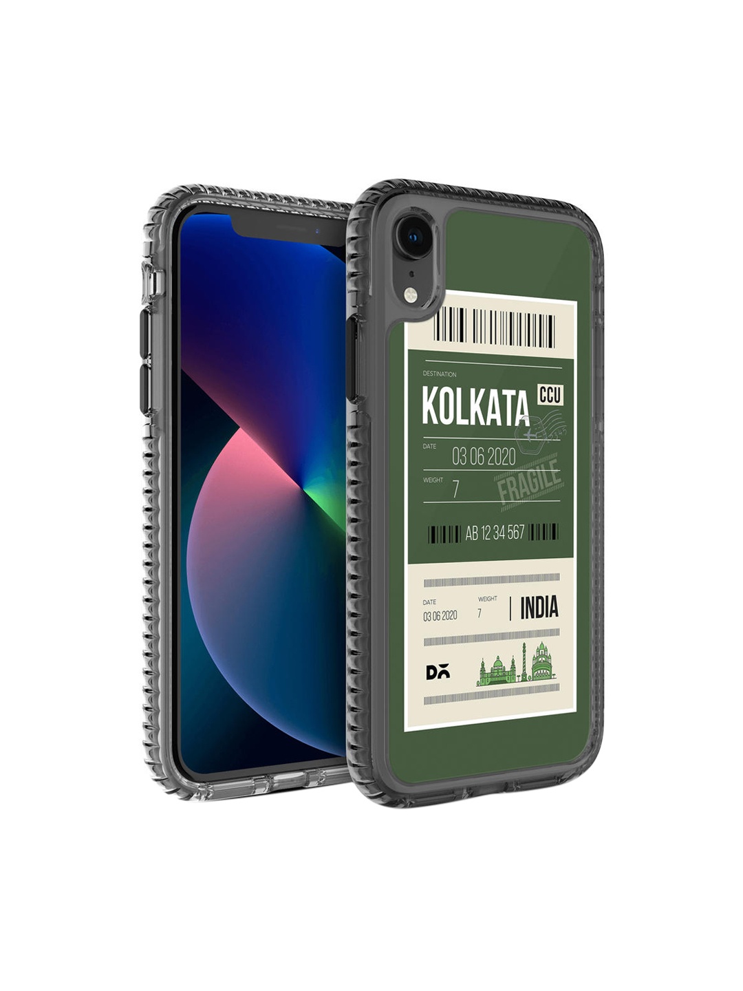 

DailyObjects Black & Green Kolkata City Tag Stride iPhone XR Back Case
