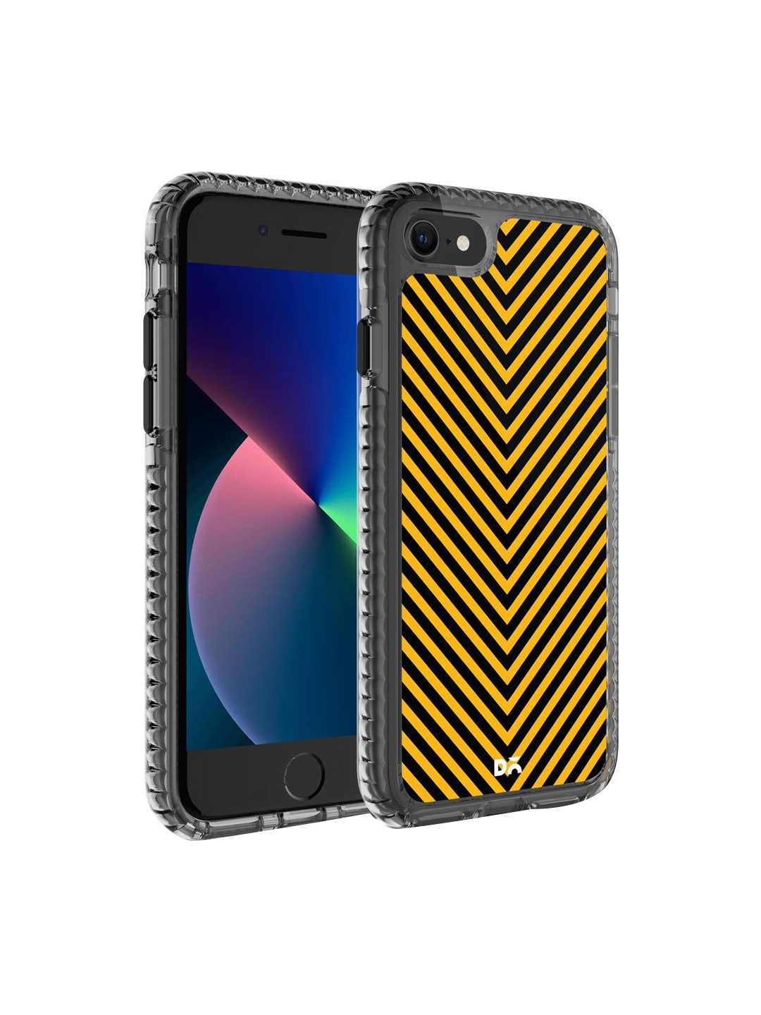 

DailyObjects Black & Orange Printed iPhone SE 2020 Back Case