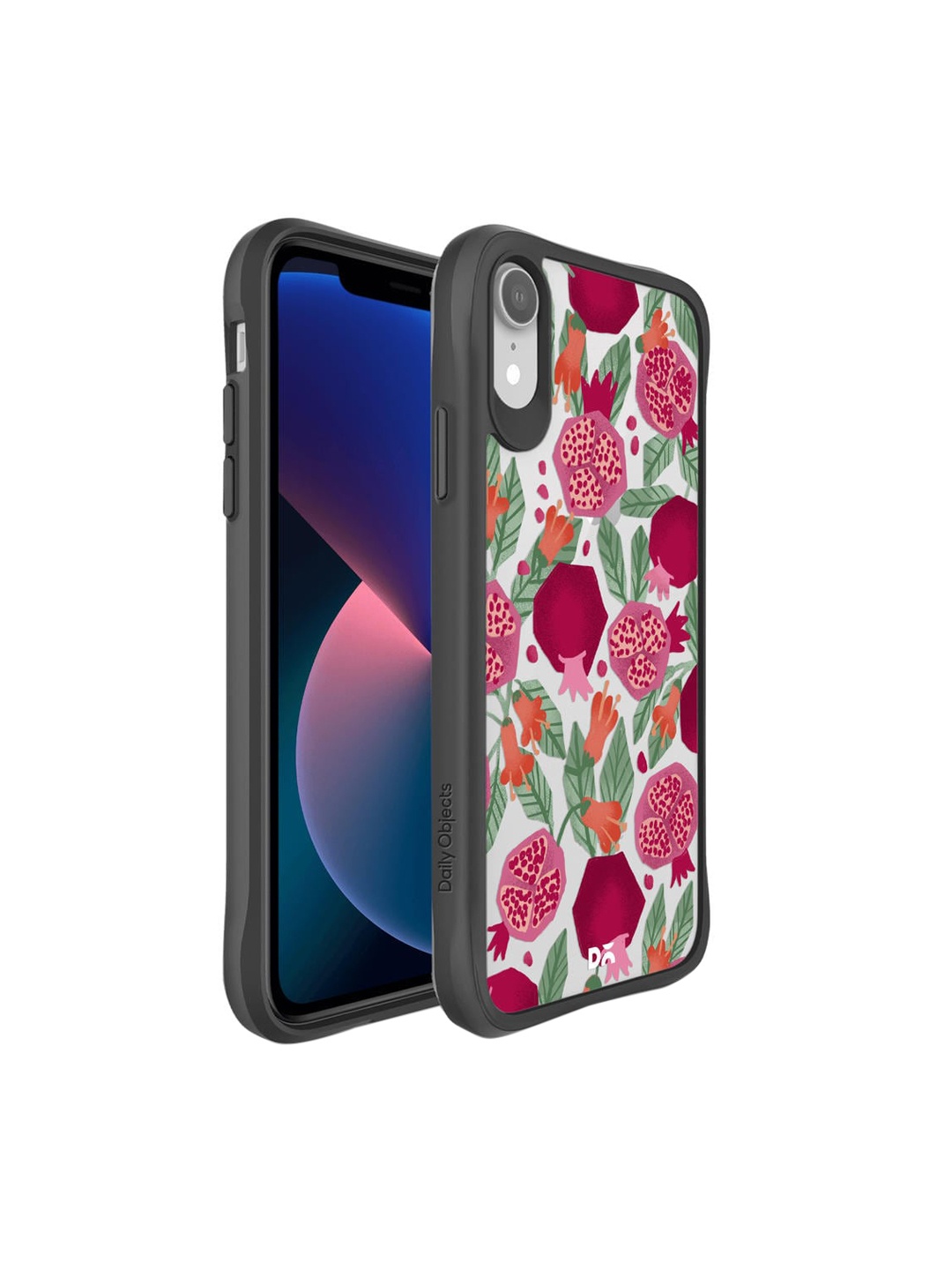 

DailyObjects Transparent-coloured & Magenta Printed Pomegranate Party iPhone XR Back Case