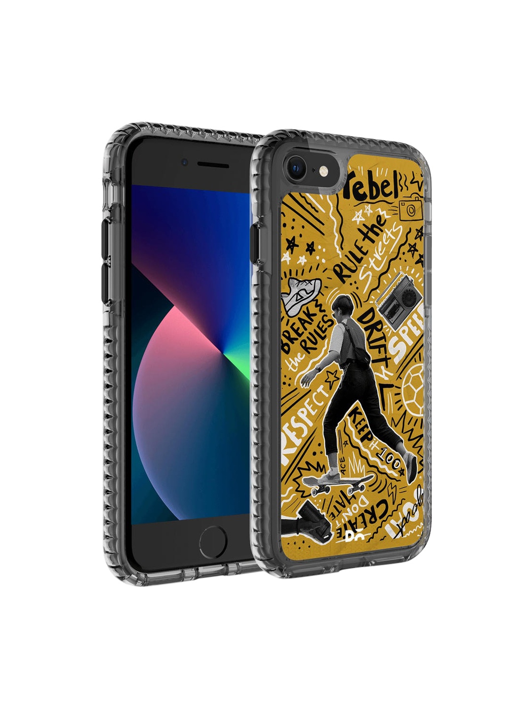 

DailyObjects Black & Yellow Rule The Streets iPhone SE 2020 Back Case