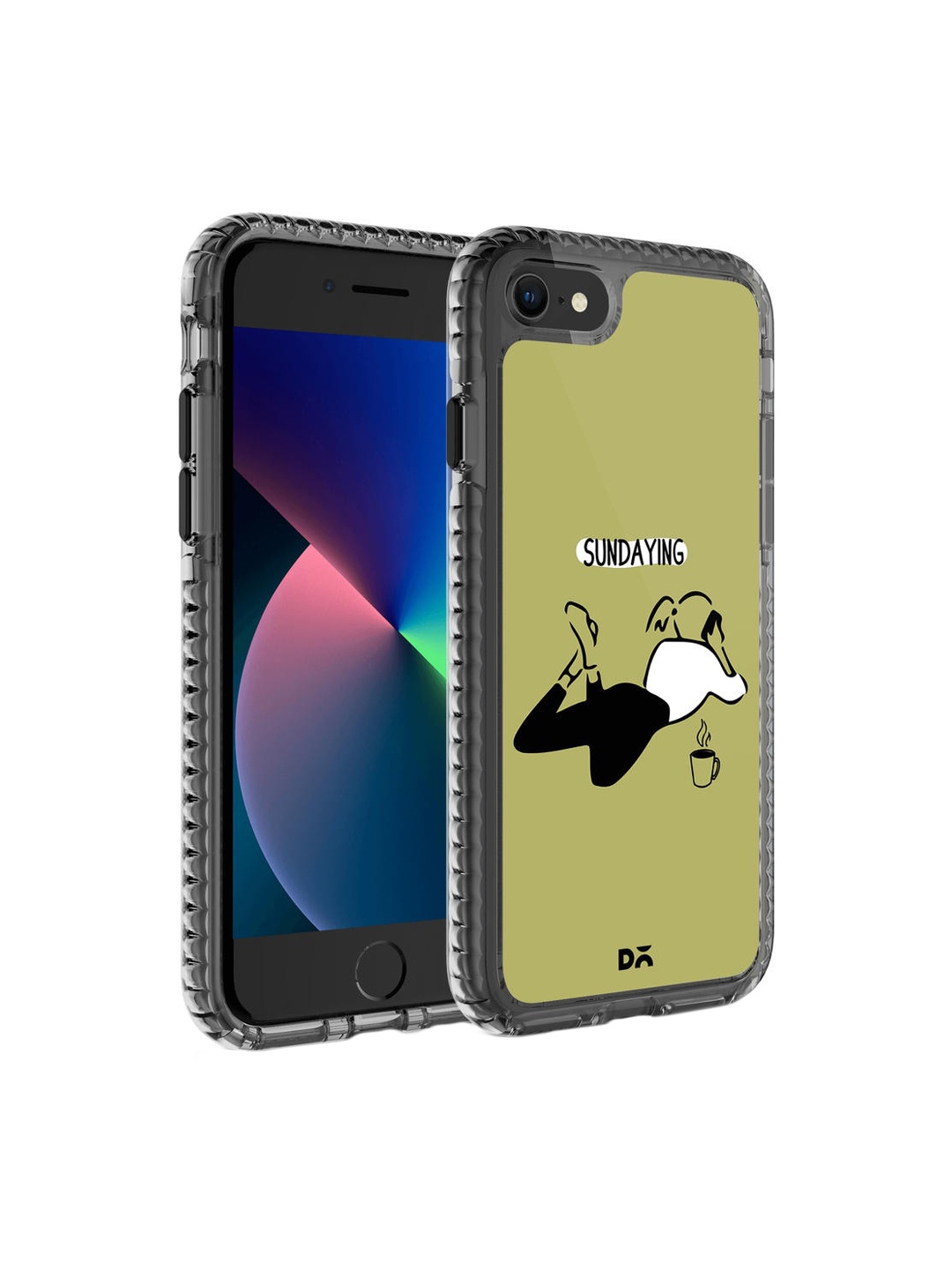 

DailyObjects Olive-Green & Black Printed Sundaying iPhone 7 Phone Case