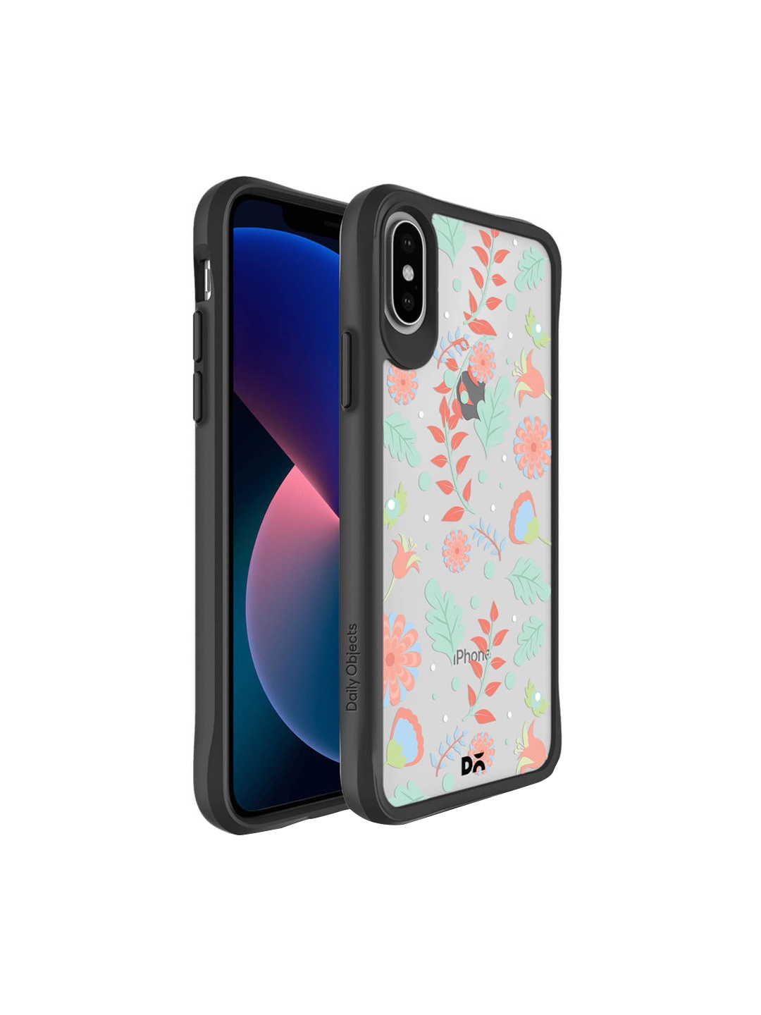 

DailyObjects Ferns And Petals Black Hybrid Clear iPhoneX Back Case