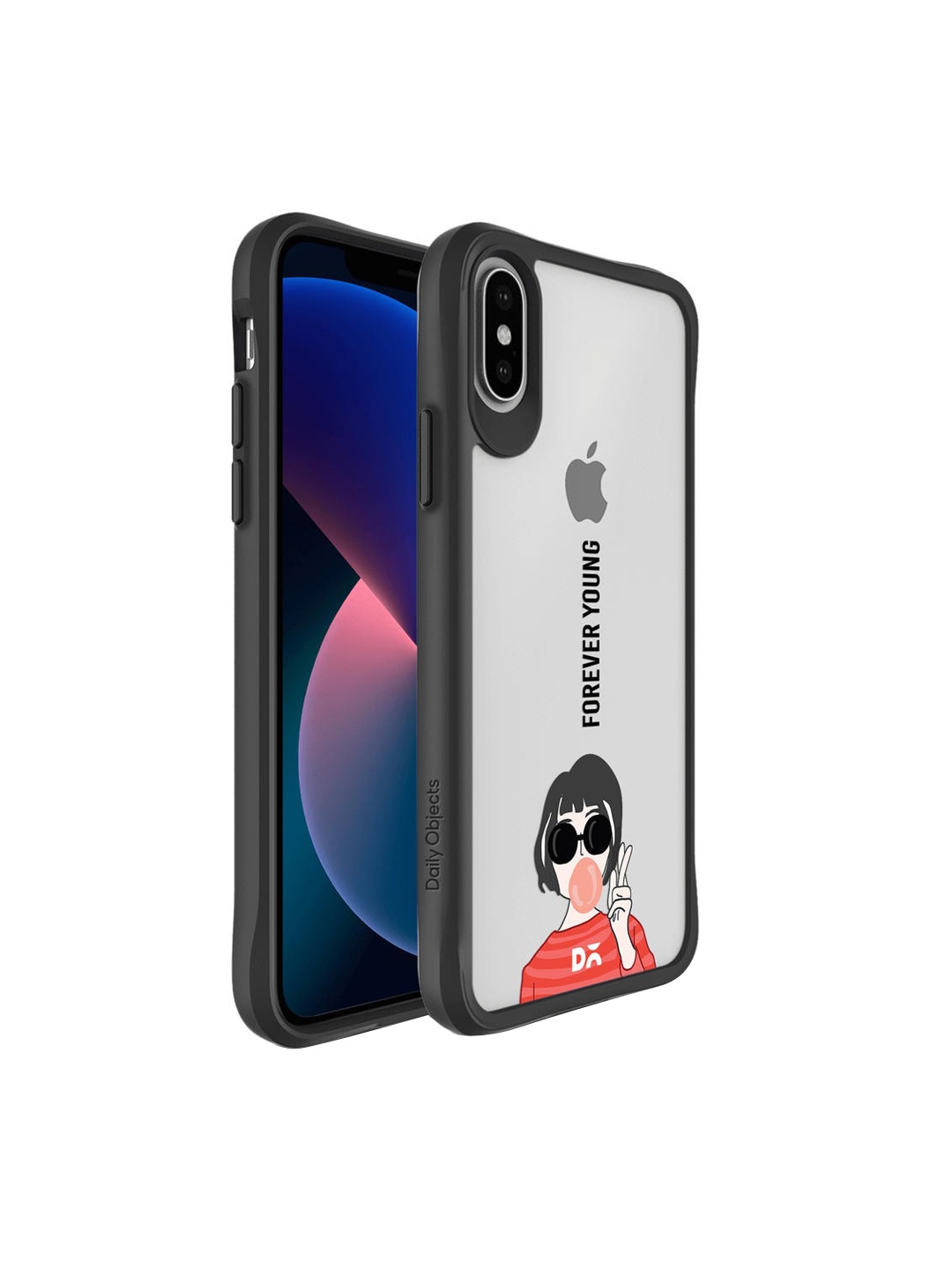 

DailyObjects Black & Red Printed Clear iPhone XS Max Back Case