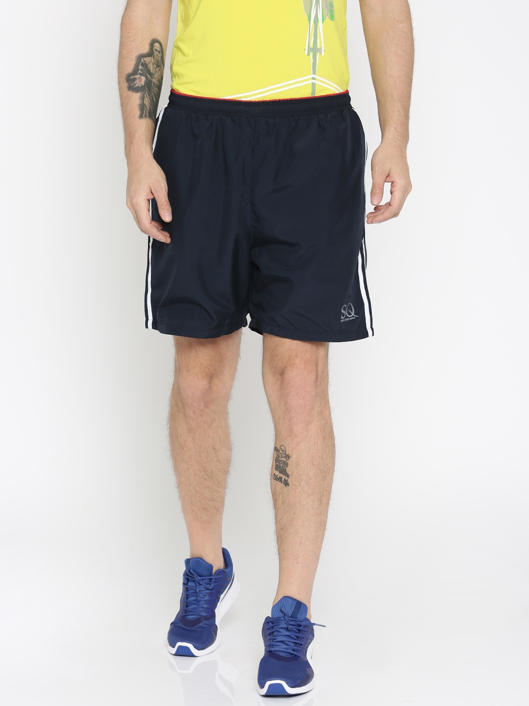

Status Quo Men Navy Blue Solid Regular Fit Sports Shorts