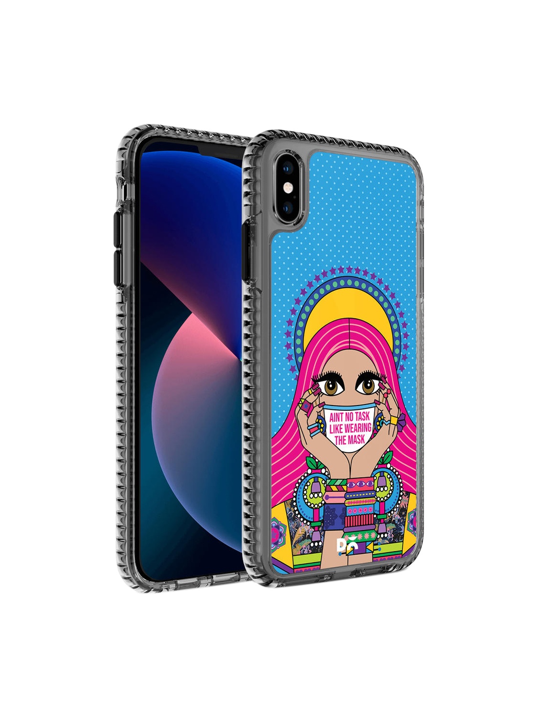 

DailyObjects Blue & Pink Mask-Up Millennial iPhone X Mobile Case