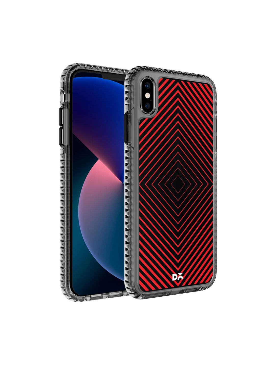 

DailyObjects Black & Red Rhombus iPhone X Back Case