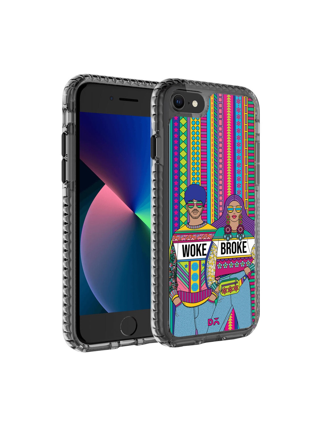 

DailyObjects Pink & Blue Woke Broke Couple iPhone 7 Back Case