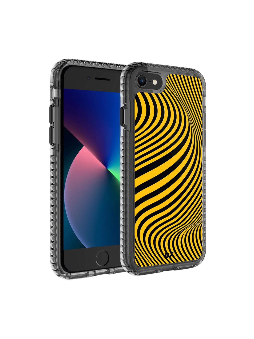 

DailyObjects Yellow & Black Ochre Waves Stride 2.0 iPhone SE 2020 Back Case