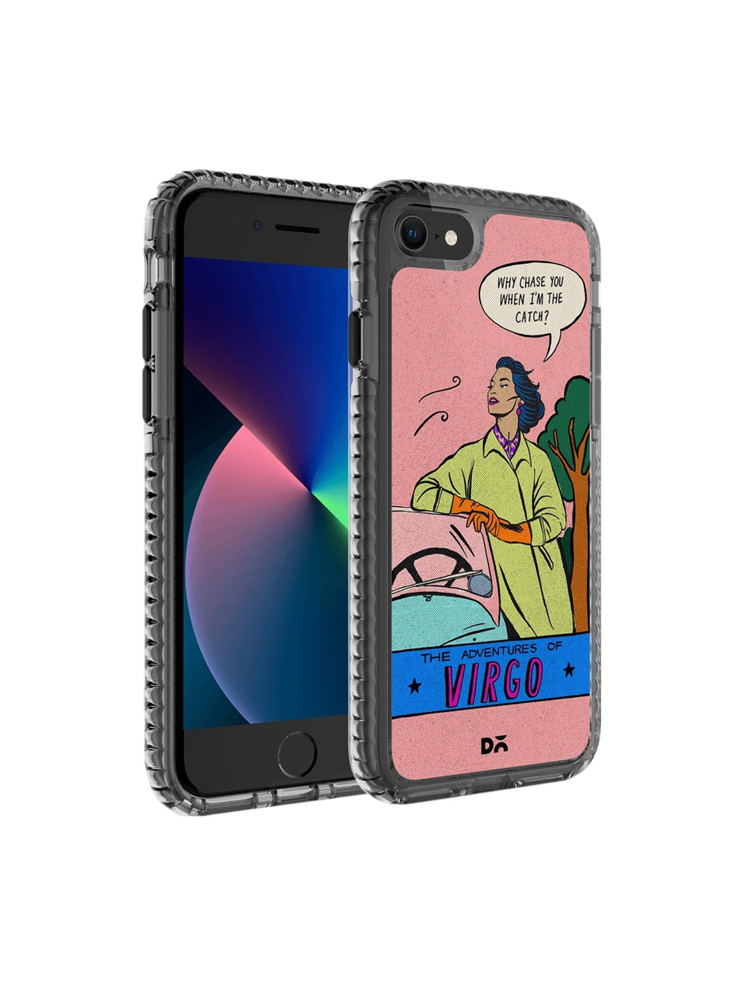 

DailyObjects Black & Pink Virgo Printed iPhone 8 Back Case
