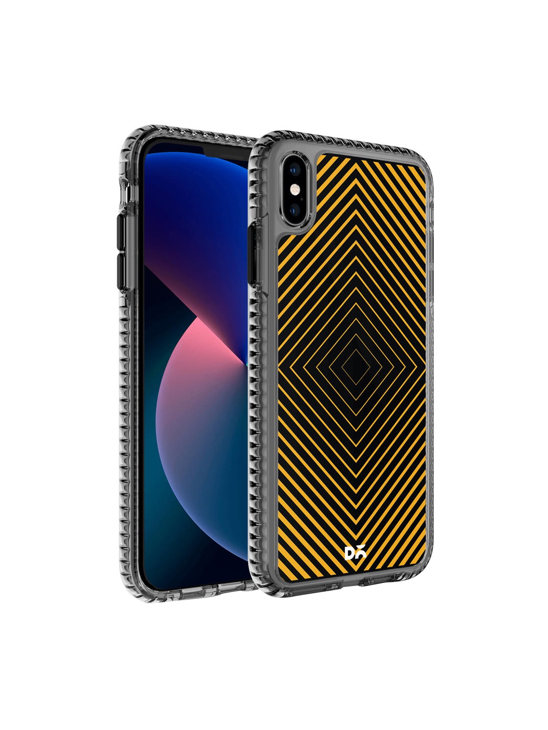 

DailyObjects Black & Yellow Rhombus Ochre iPhone X Back Case