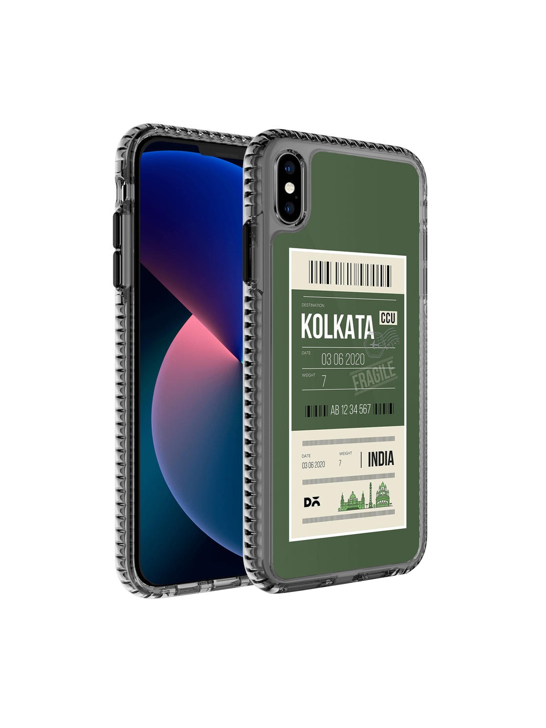 

DailyObjects Green & Off-White Kolkata City Tag iPhone X Mobile Case