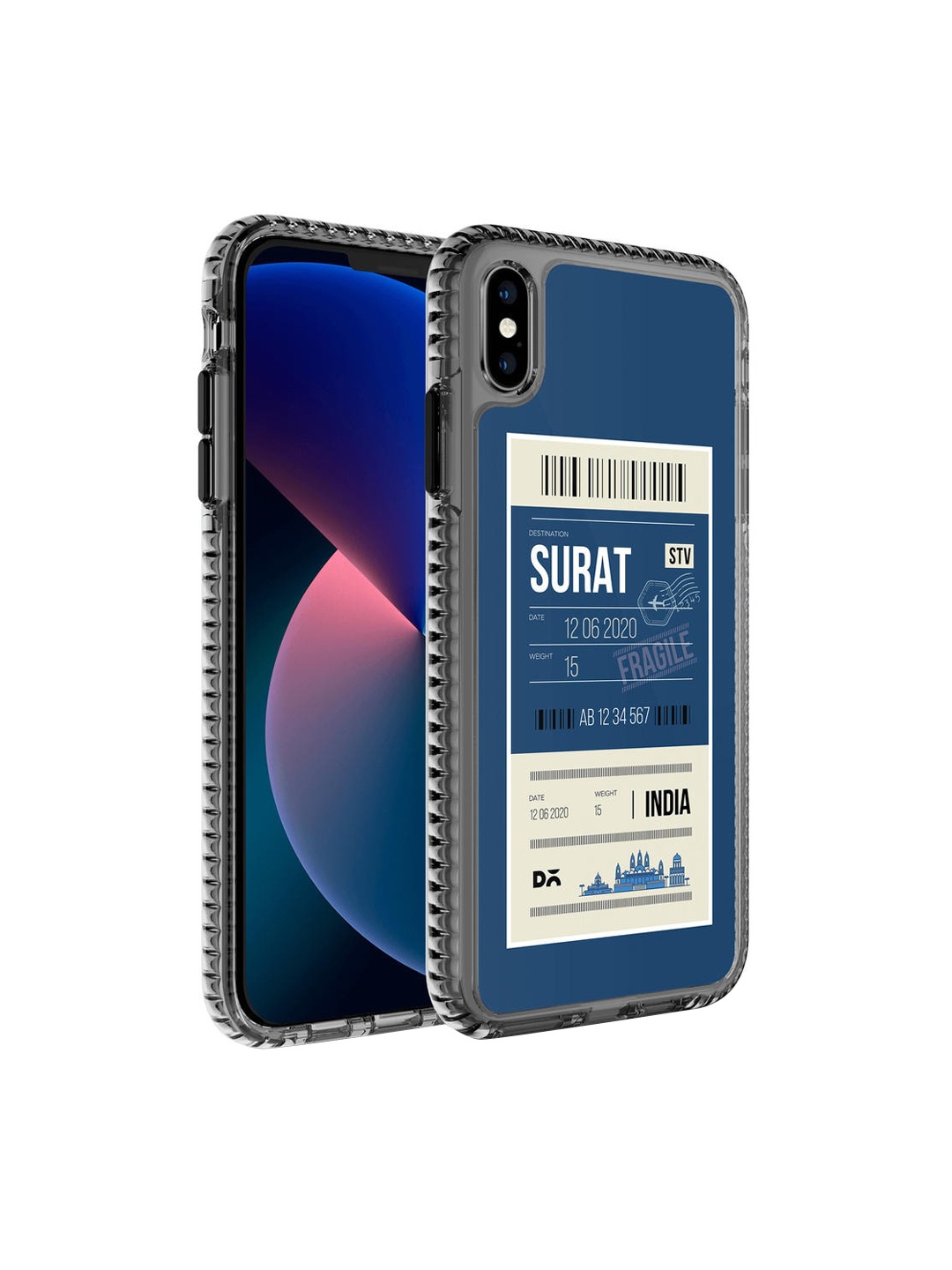 

DailyObjects Blue & White Surat City Tag iPhone X Back Case