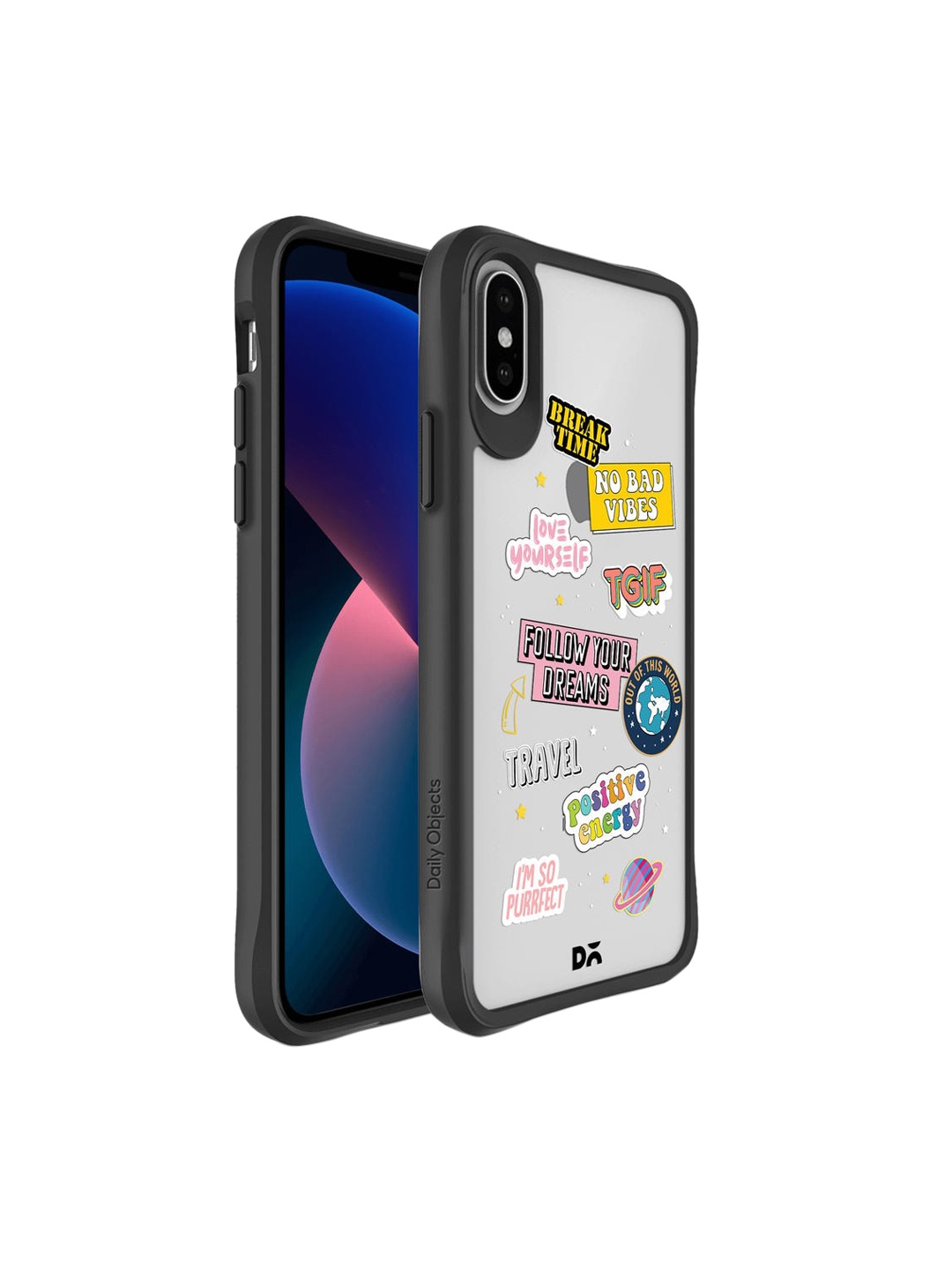 

DailyObjects Black & Transparent Positivity iPhone XS Back Case