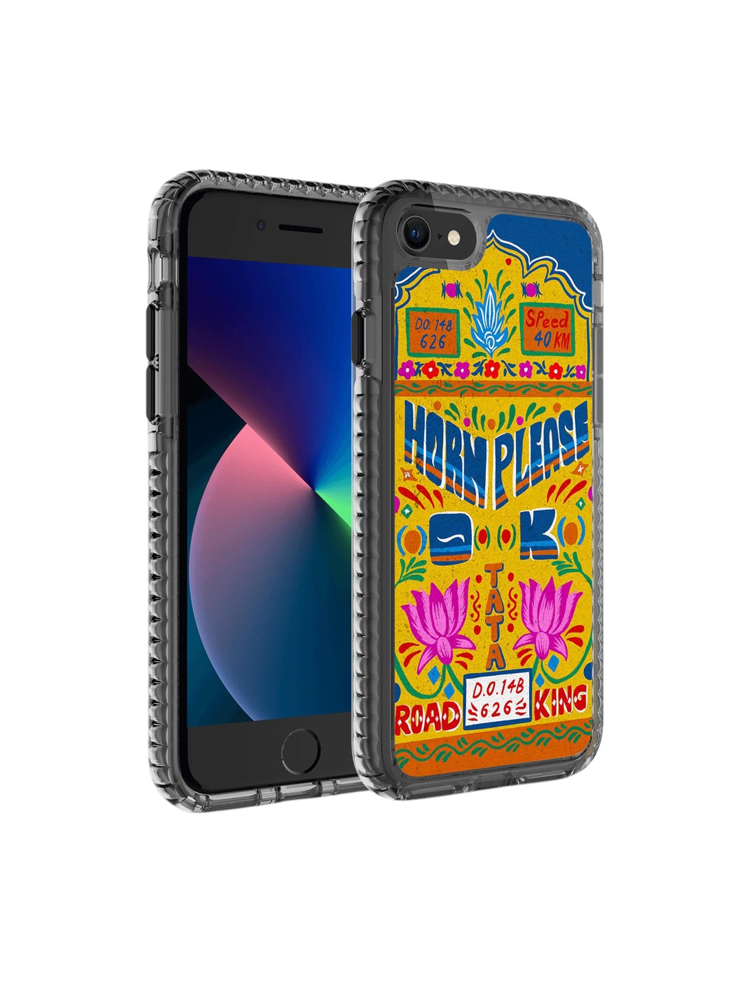 

DailyObjects Yellow & Blue Road King Truckback iPhone SE Back Case