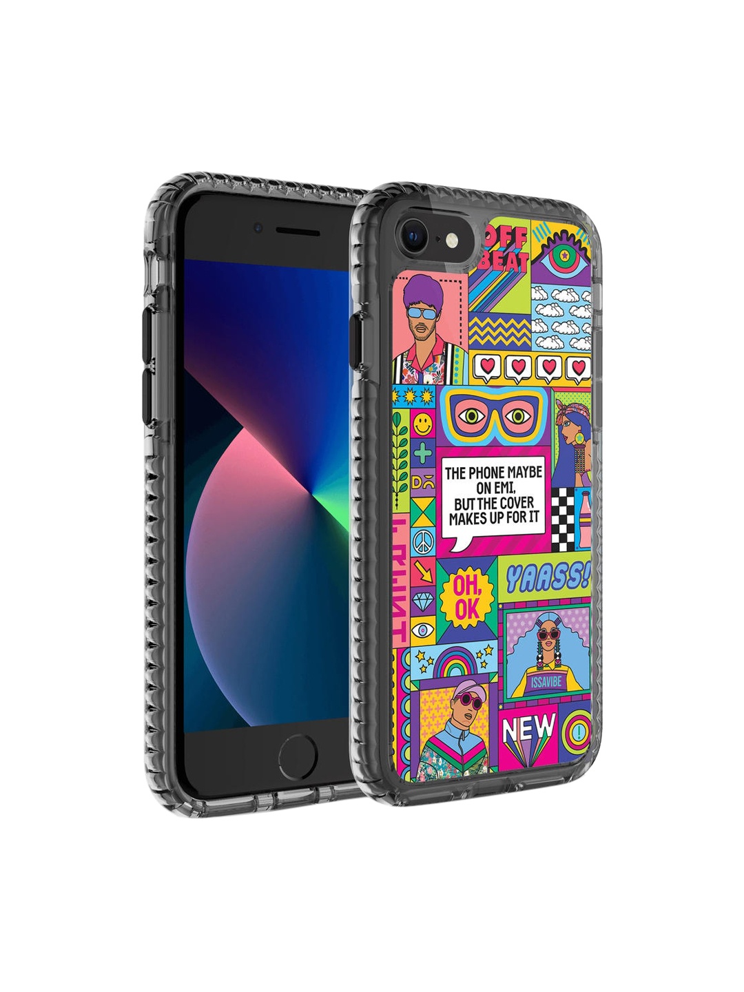 

DailyObjects Pink & Green Phone on EMI iPhone SE 2020 Back Case